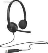 Гарнитура Logitech H340 черный 1.8м накладные, USB, оголовье (981-000509)