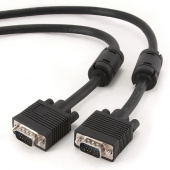 Кабель VGA Premium п/п (монитор-видеокарта, экран., феррит.кольца) 10м, CC-PPVGA-10M-B, черный