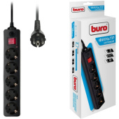 Сетевой фильтр BURO 5 евророзеток 10м, черный (500SH-10-B)