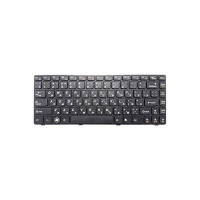 Клавиатура для ноутбука Lenovo G470 черная с голубой рамкой