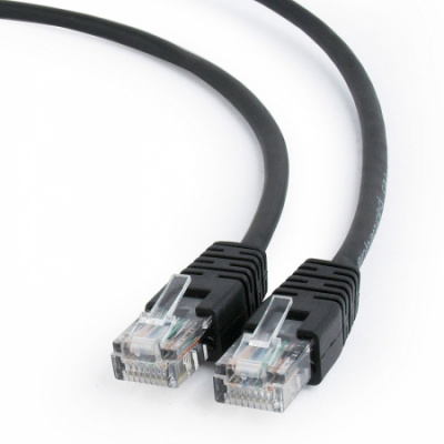 Кабель Patch Cord RJ45, UTP, Cat-5e, PVC, 3m, черный Gembird PP12-3M/BK