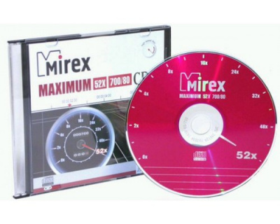 Диск CD-R Mirex 700Mb, 52x, MAXIMUM, Slim case