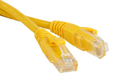 Кабель Patch Cord RJ45, UTP, Cat-5e, PVC, 1m, желтый