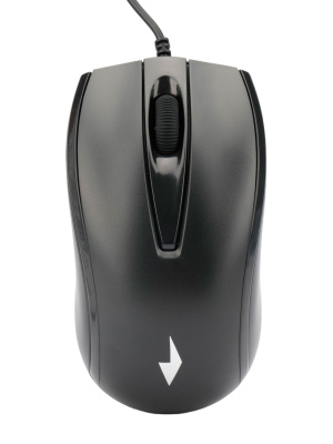 Мышь Gembird MOP-110, USB, black, 1000 dpi, прорезиненное колесо, 1.8м