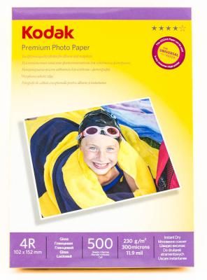 Бумага Kodak  для струйного принтера, глянцевая, 10х15см, 230 gm2, 500л